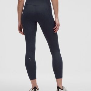 Lululemon Athletica Navy Wunder Train High-Rise Tight with Pockets 25”
